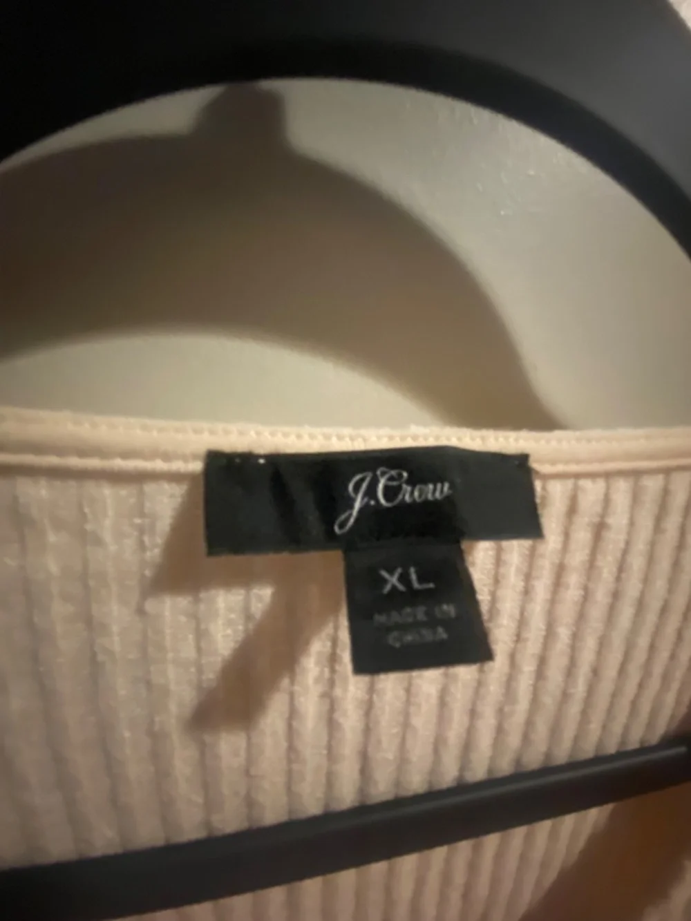 J. Crew Puff-Sleeve V-Neck Top In Soft Rib, XL